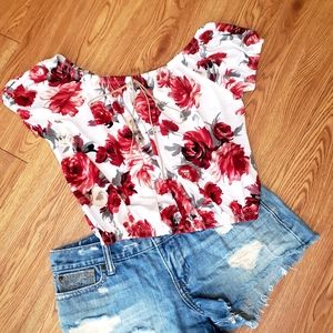 NWT Papaya Off The Shoulder Crop Top